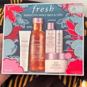 Fresh Rose Skincare and Lip Treatment Set